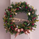 ピンク　クリスマスリース